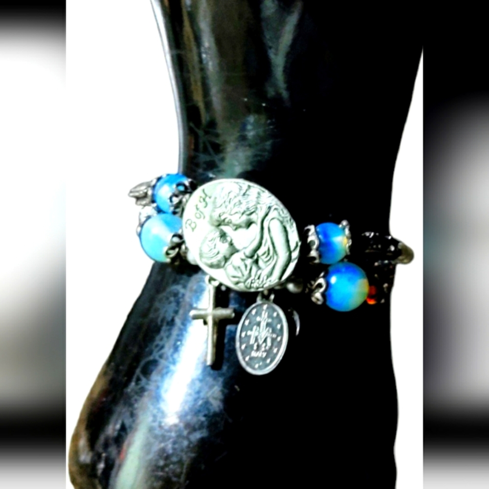Blessed mother & child bracelet